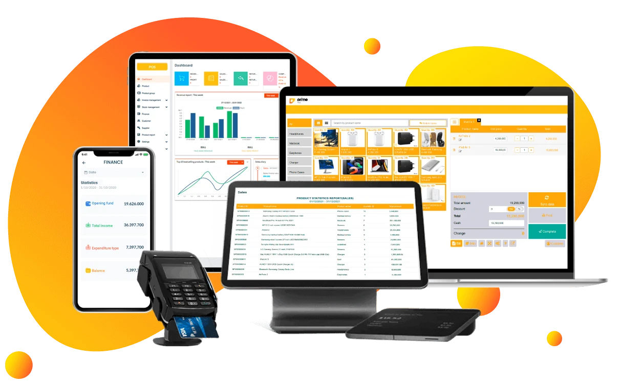 Prime POS Storefront Register Dashboard Mockup
